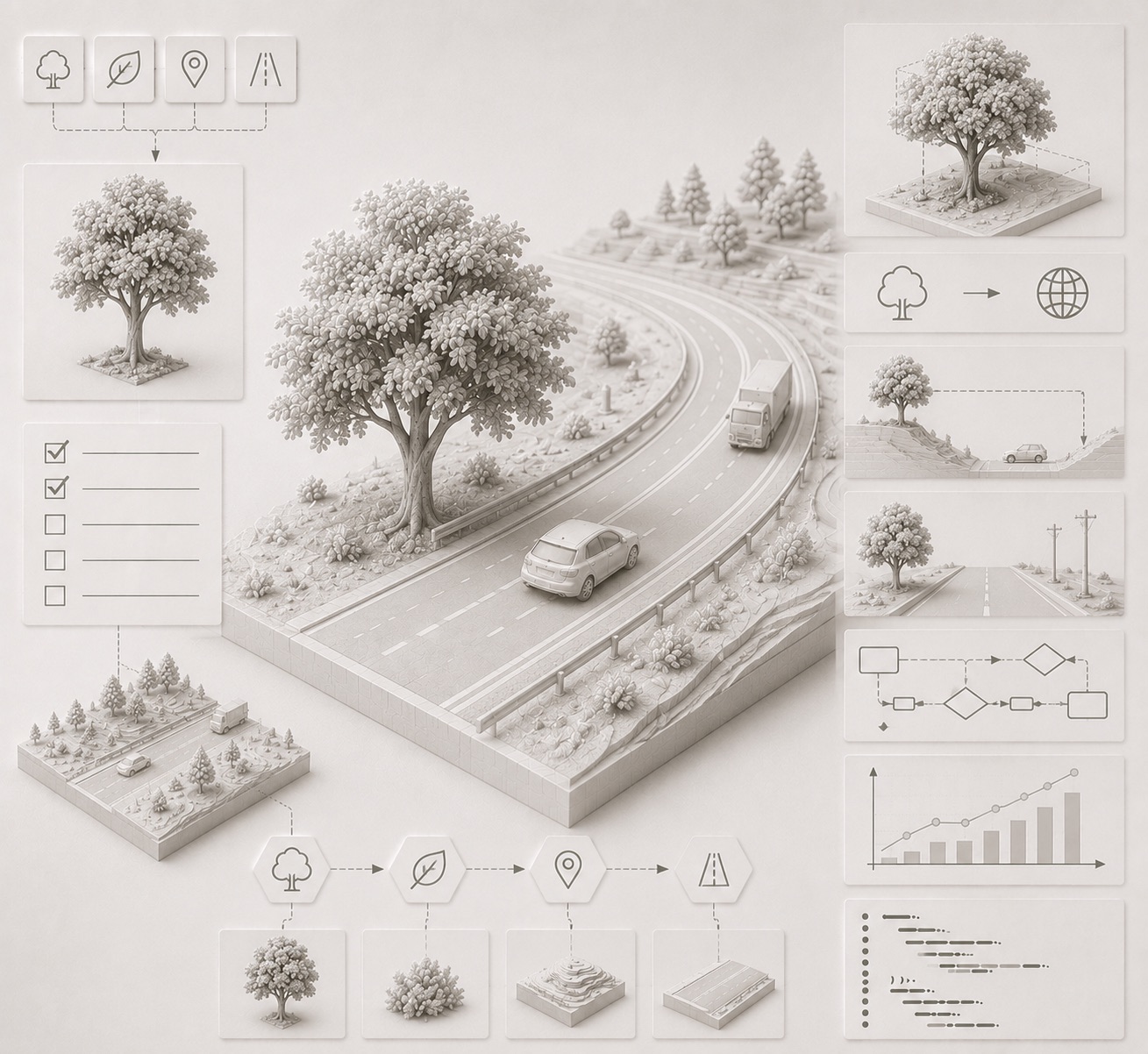 Ilustración del reto 28: árbol existente.